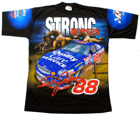 Vintage 90s DS Dale Jarrett Strong Horses All Over Print Nascar Shirt | Beyond 94