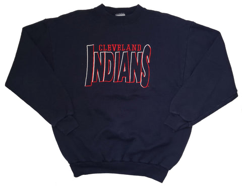 Vintage 90s Cleveland Indians Embroidered Logo 7 Sweatshirt | Beyond 94