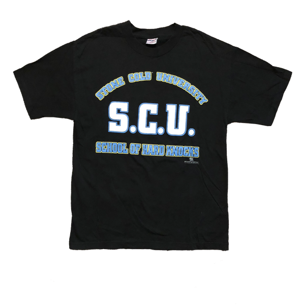 1998 WWF Stone Cold Steve Austin "University" Shirt Black Size Large - Beyond 94