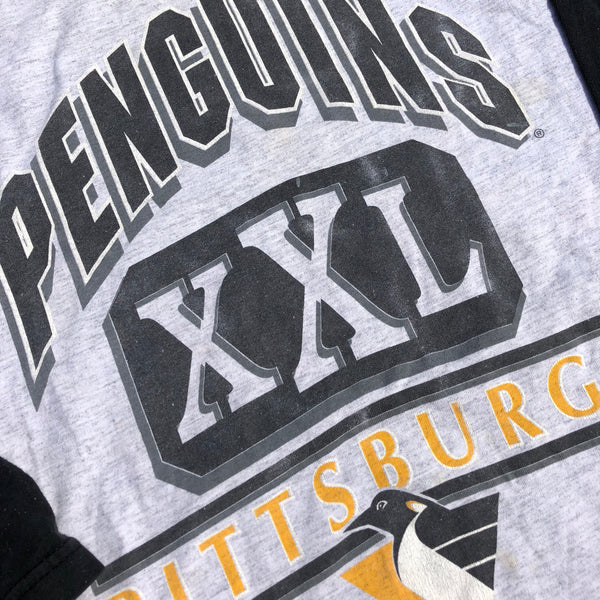 1993 Penguins 3/4 Sleeve Shirt Grey Size XX-Large - Beyond 94