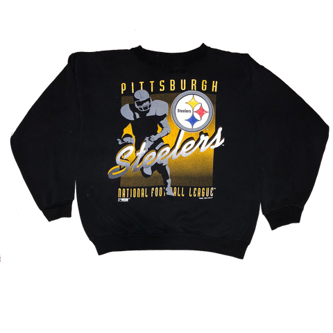 1994 Spectator Sports "Pittsburgh Steelers" Black Crewneck Size Large - Beyond 94