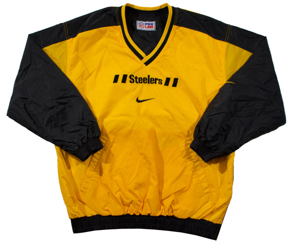 Vintage 90s Nike Pro Line Pittsburgh Steelers Reversible Pullover Jacket Size Medium