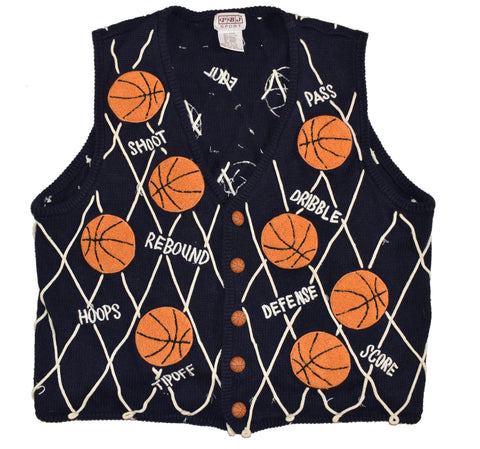 Vintage 00s Basketball Shoot Pass Rebound Cardigan Size Large