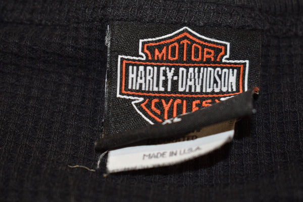 2003 Harley Davidson Skulls Waffle Knit Ls Shirt Size X-Large