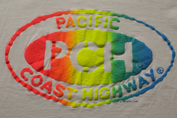 1991 California Pacific Coast Highway Puff Print Single Stitch Shirt Size Large