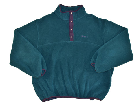 Vintage 90s LL Bean Fleece Pullover Jacket Size Large