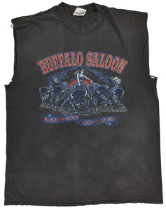 2001 Buffalo Saloon Sexy Biker Chick Chopped Shirt Size Large