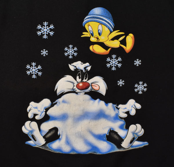 1997 Looney Tunes Sylvester The Cat & Tweety Bird Sweatshirt Size X-Large