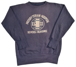 Vintage 60s Presbyterian Hospital School Of Nursing Flock Print Sweatshirt Size Medium