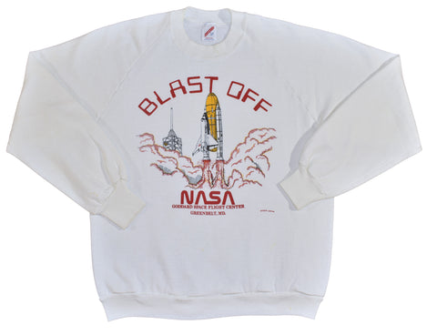 Vintage 80s NASA Blast Off Sweatshirt Size Large