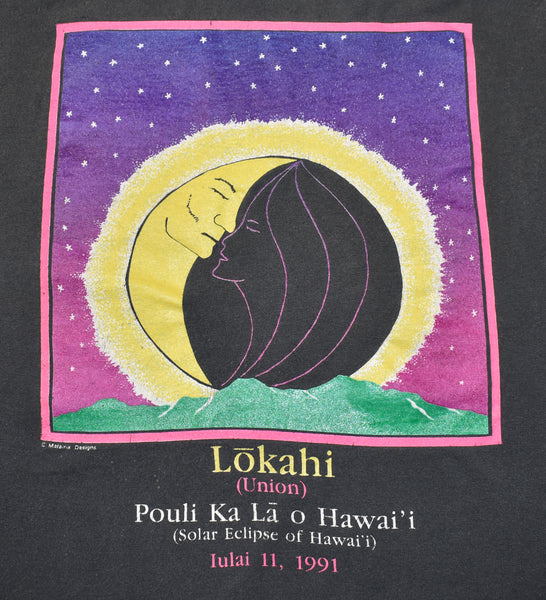 Vintage 90s Lokahi Eclipse Of Hawaii Single Stitch Shirt Size X-Large