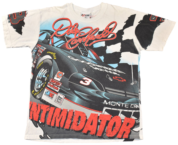 Vintage 90s Dale Earnhardt Race To Victory All Over Print Nascar Shirt Size X-Large