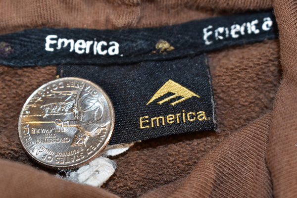 Vintage 90s Emerica Skateboarding Sun-Faded Hoodie Size Large