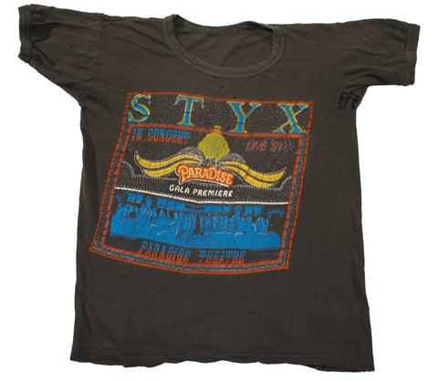 Vintage 1981 Distressed Styx Paradise Theatre Single Stitch Tour Ringer Shirt | Beyond 94