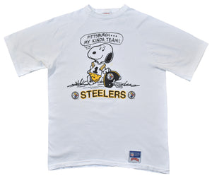 Vintage 80s Pittsburgh Steelers Snoopy Peanuts Single Stitch Shirt | Beyond 94
