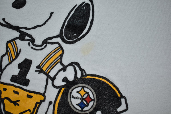 Vintage 80s Pittsburgh Steelers Snoopy Peanuts Single Stitch Shirt Size Large