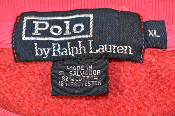 Vintage 90s Ralph Lauren Polo Embroidered Bleach Dyed Sweatshirt Size X-Large