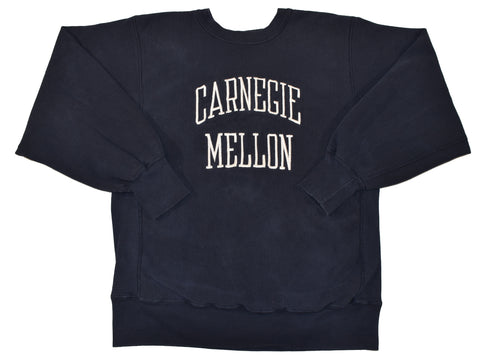 Vintage 80s Carnegie Mellon Champion Reverse Weave Embroidered Sweatshirt Size Large