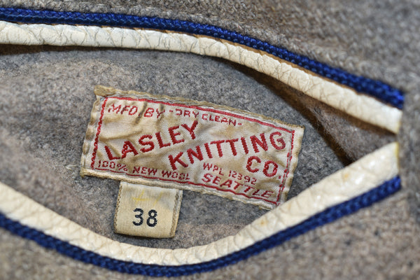 Vintage 70s Lasley Knitting Co Wool Varsity Jacket Size Medium (38)