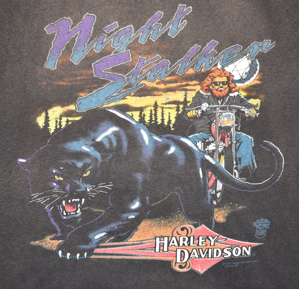 1991 Harley Davidson Night Stalker Panther Single Stitch Shirt Size Large