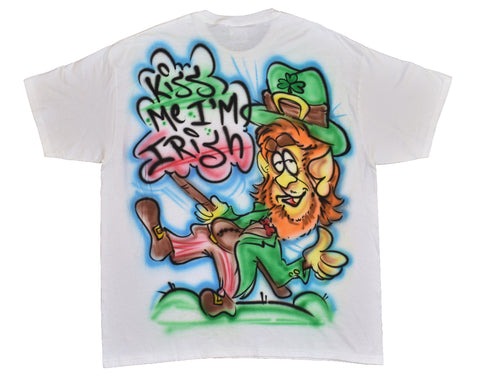 Vintage 00s DS Kiss Me I'm Irish Airbrush Shirt Size X-Large