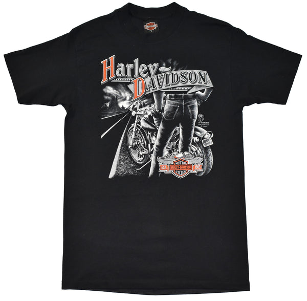 Vintage 1989 Harley Davidson Open Road Biker 3D Emblem Single Stitch Shirt | Beyond 94