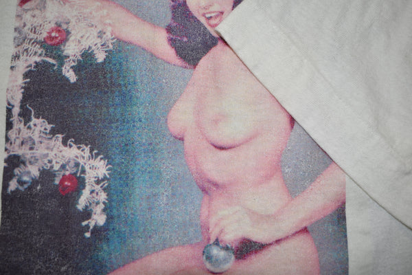 Vintage 80s Bettie Page Nude Christmas Single Stitch Shirt Size Large