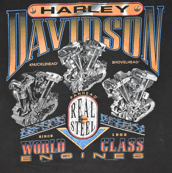 1995 Harley Davidson World Class Engines Single Stitch Shirt Size Medium