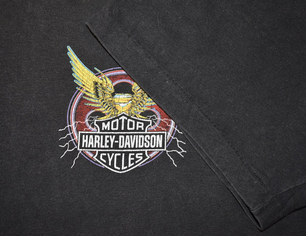 Vintage 90s Harley Davidson USA Eagle Fun Wear Single Stitch Shirt Size Large