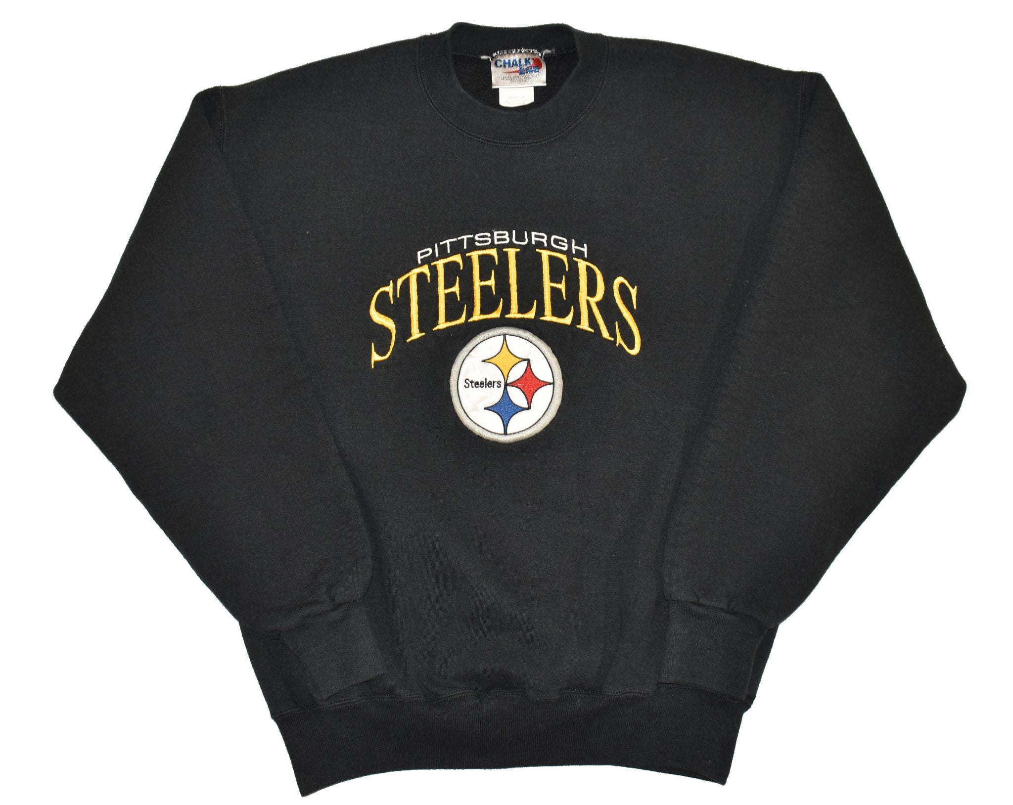 Vintage 90s Pittsburgh Steelers Embroidered Chalkline Sweatshirt Size Medium