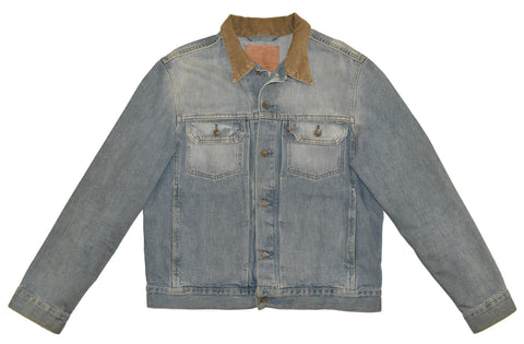 Vintage 90s Levis Denim Corduroy Collar Jacket Size Large