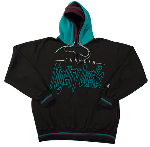 Vintage 90s Anaheim Mighty Ducks Embroidered Starter Double Hood Hoodie | Beyond 94