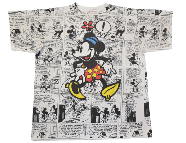 Vintage 90s Minnie Mouse Comic Strip All Over Print Single Stitch Shirt | Beyond 94