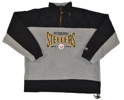 Vintage 90s Pittsburgh Steelers 1/4 Zip Pullover Jacket Size Large