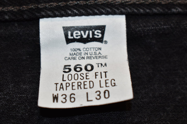 Vintage 90s Levis 560 Black Jeans Size 36" x 30"