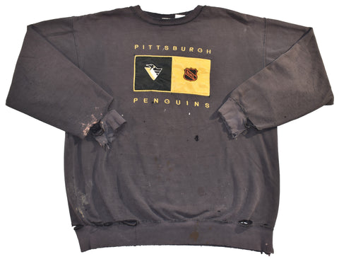 Vintage 90s Pittsburgh Penguins Distressed Sweatshirt Size XX-Large