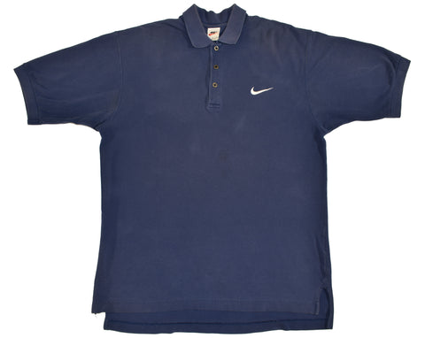 Vintage 90s Nike Embroidered Polo Shirt Size Medium