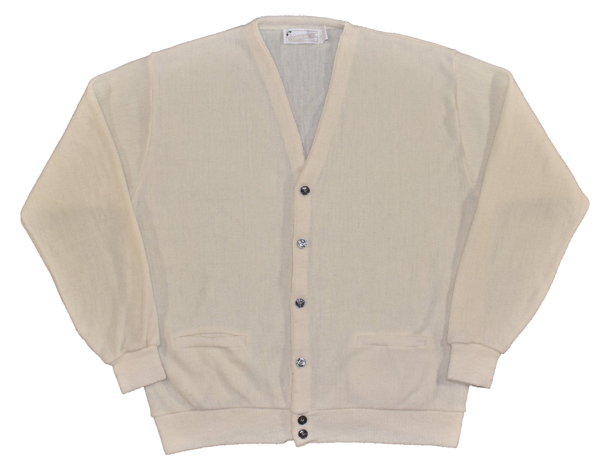 Vintage 80s Arnold Palmer Cream Cardigan Size X-Large