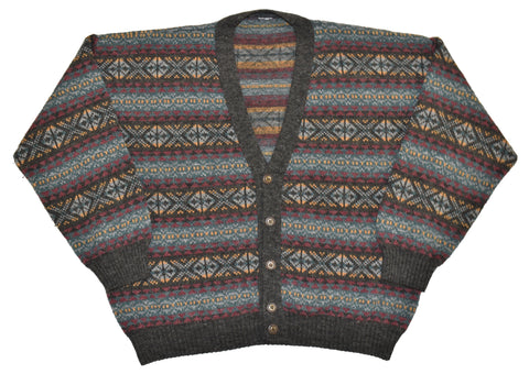 Vintage 90s Geometric Knit Cardigan Size X-Large