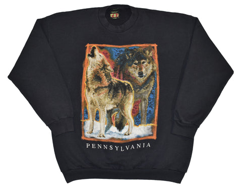 Vintage 90s Pennsylvania Wolf Sweatshirt Nature Size X-Large