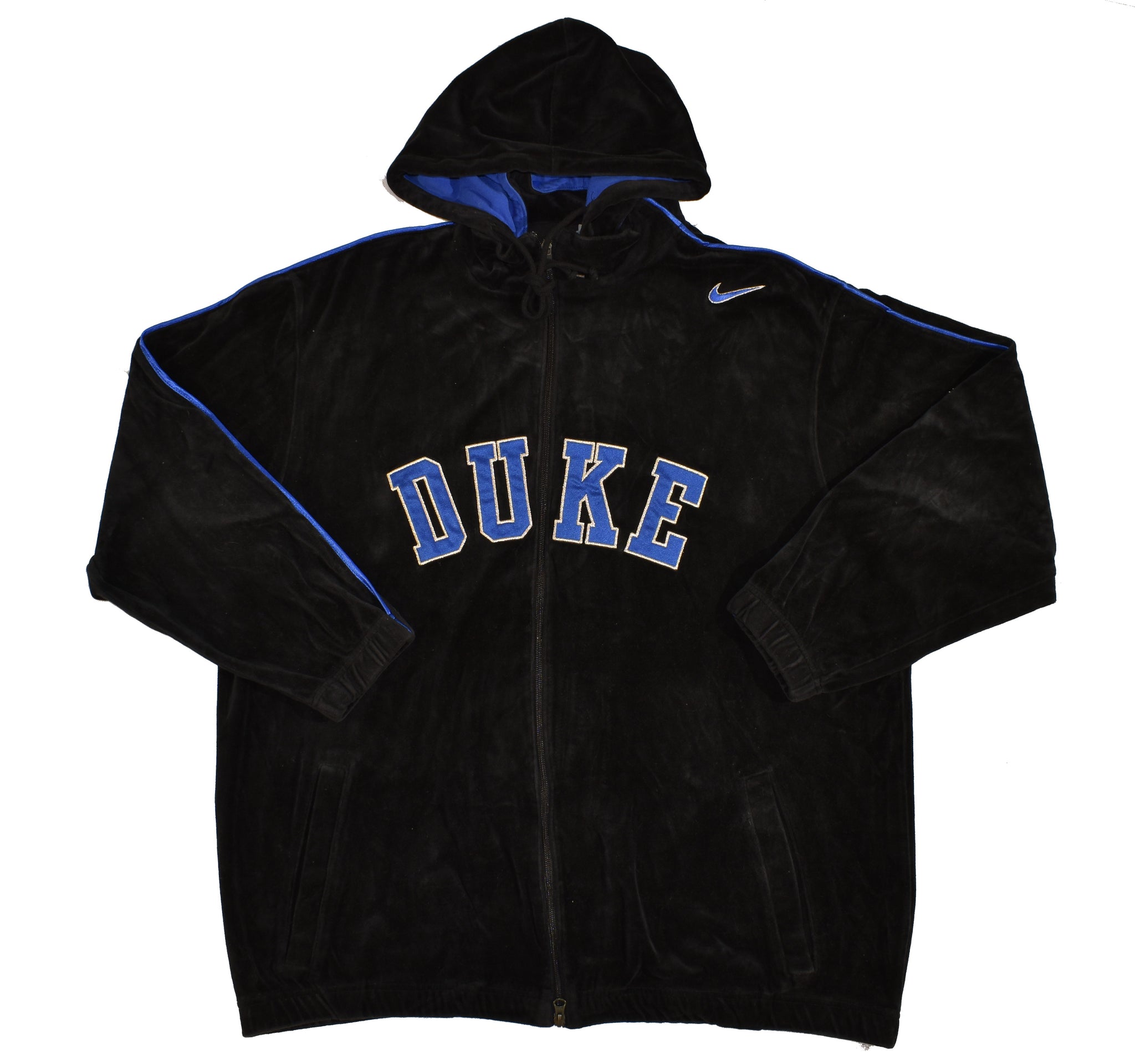 Vintage 00s Nike Duke Blue Devils Velour Zip Up Jacket Size XX-large