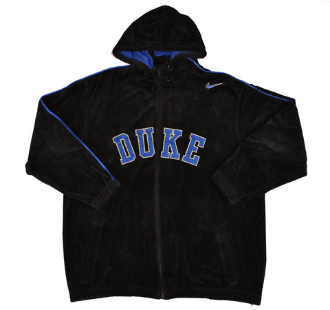 Vintage 00s Nike Duke Blue Devils Velour Zip Up Jacket Size XX-large