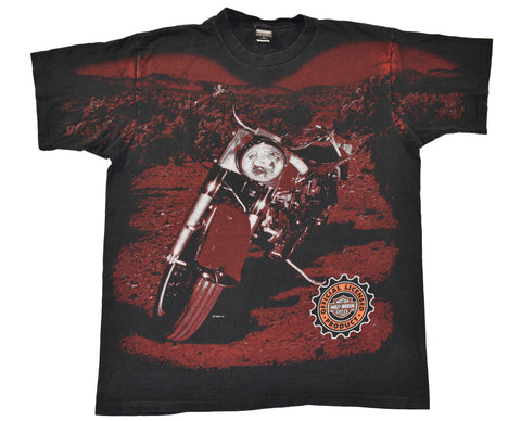 Vintage 1996 Harley Davidson Big Bike Mega Print Single Stitch Shirt | Beyond 94