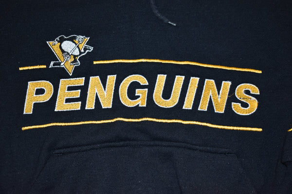 Vintage 80s Pittsburgh Penguins Embroidered Starter Hoodie Size Medium