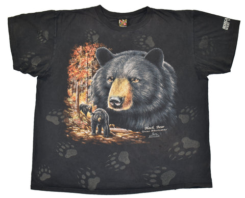 Vintage 90s 3D Emblem Black Bear Single Stitch Shirt | Beyond 94