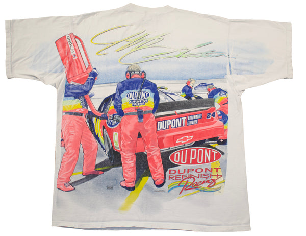 1997 Jeff Gordon Dupont All Over Print Nascar Shirt Size X-Large