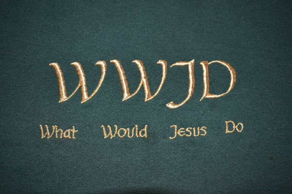 Vintage 90s What Would Jesus Do Embroidered Sweatshirt Size Large