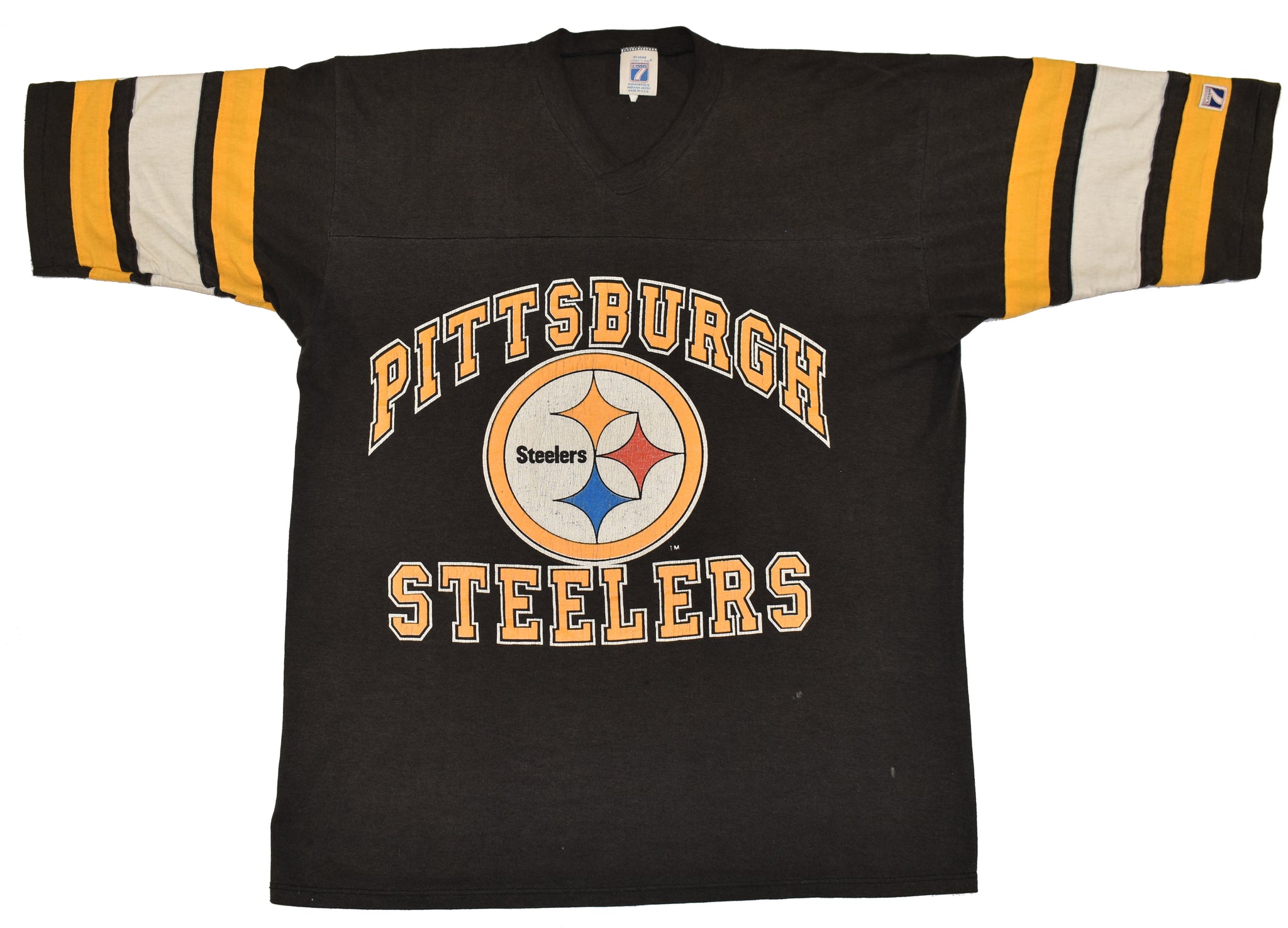Vintage 90s Pittsburgh Steelers Single Stitch Raglan Shirt Size Large