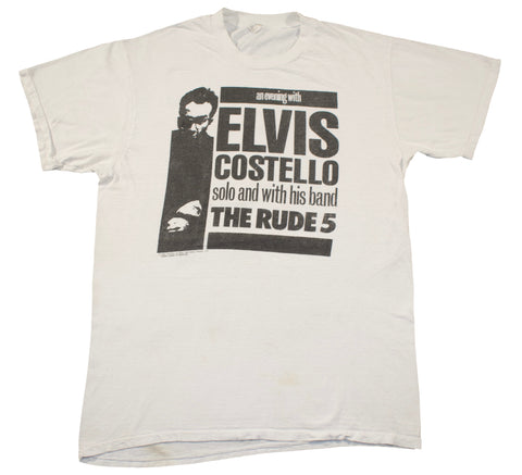 Vintage 1989 Elvis Costello And The Rude 5 Single Stitch Tour Shirt | Beyond 94