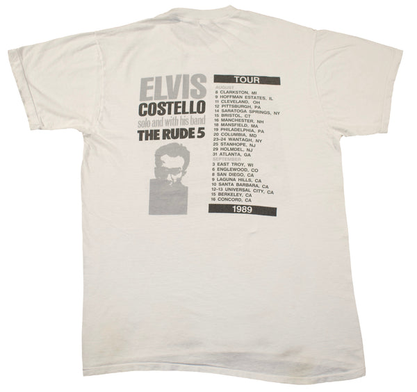 Vintage 1989 Elvis Costello And The Rude 5 Single Stitch Tour Shirt | Beyond 94